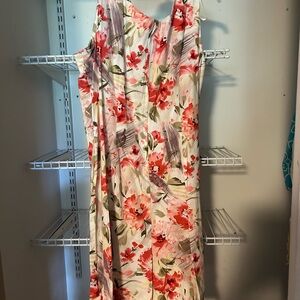Dressbarn Pink and Red Sleeveless Sundress